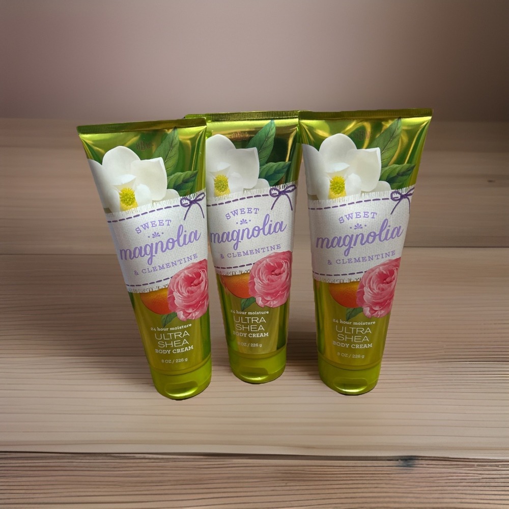 Bath Body Works SWEET MAGNOLIA & CLEMENTINE Body Cream, 8 oz/226 g NEW x‎ 3